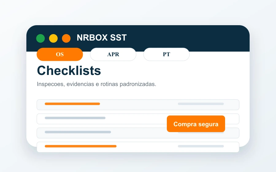 Prévia de checklists e inspeções SST editáveis