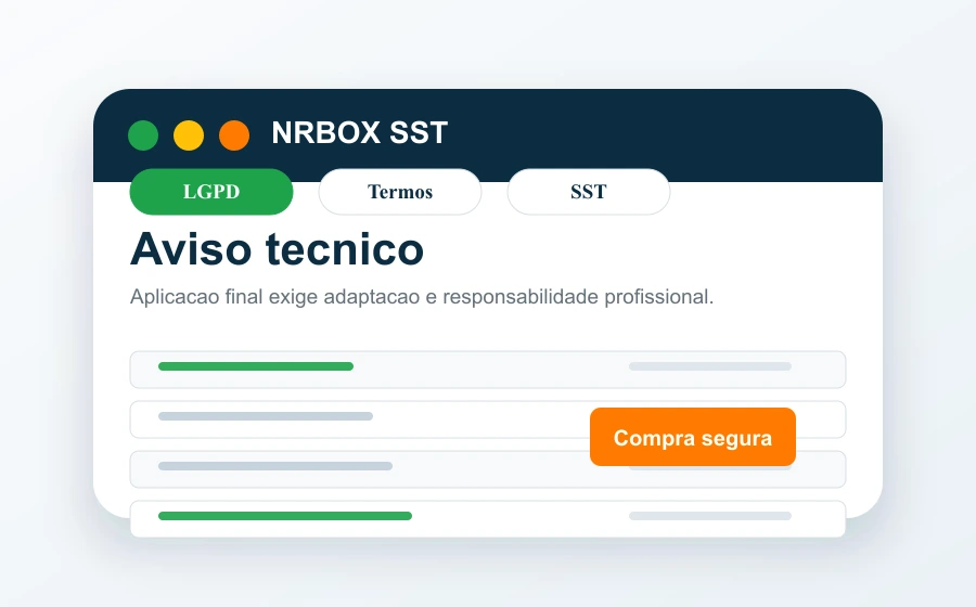 Prévia do aviso técnico aplicado aos modelos NRBOX SST